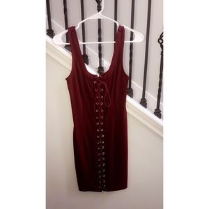Burgundy Bodycon dress Fashion Nova